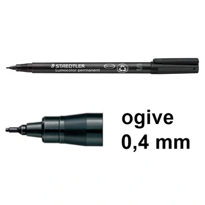 Image de Staedtler Lumocolor 313 marqueur permanent (0,4 mm ogive) noir