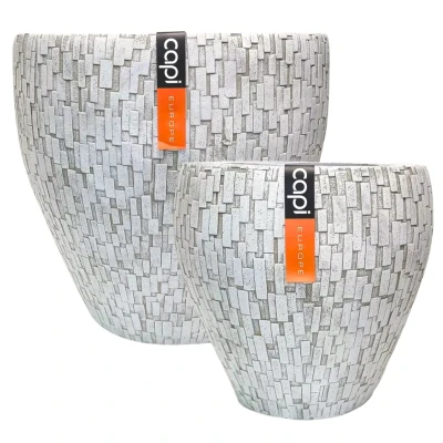 Afbeelding van Capi Europe bloempotten wit 39 cm set van 2