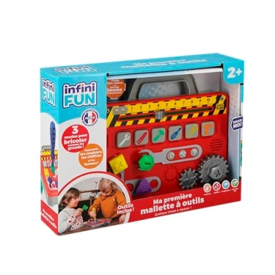 Afbeelding van Infini Fun Mijn eerste gereedschapskoffer De voor peuters om te knutselen Elektronische koffer, hamer &amp; schroevendraaier Educatief en imitatiespel kinderen vanaf