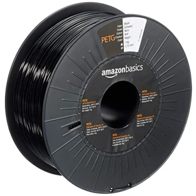 Image de Amazon Basics Filament PETG pour imprimante 3D, 1,75 mm, noir, bobine de 1 kg