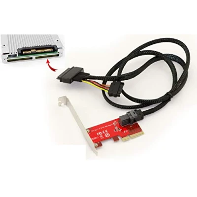 Afbeelding van Kalea Informatique PCIe 4x Controller kaart voor SSD U.2 NVMe (U2 68Pin SFF 8639), 1 m lange kabel