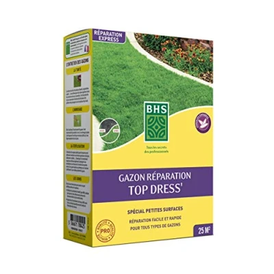 Image de BHS GRE500 Gazon Reparation Top Dress&#039; 500g Soit 20 m² Semences Enrobées Permettant Une Meilleure Adhérence Au Sol