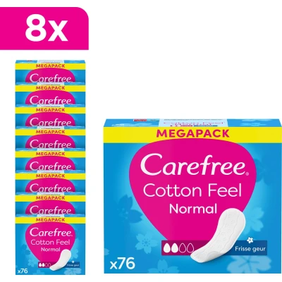 Afbeelding van Carefree Cotton Feel Normaal luchtdoorlatende inlegkruisjes frisse geur absorptiegraad twee 8 x 76 stuks