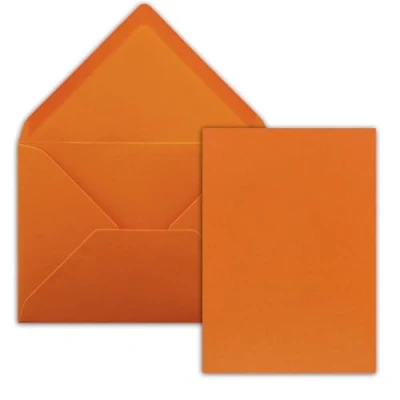 Afbeelding van Kaarten, set van 25 losse kaarten met enveloppen, DIN A6/C6, terracotta (oranje, 14,8 x 10,5 cm, zonder vouwen)