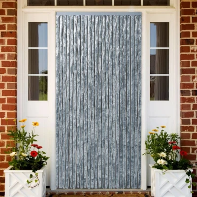 Afbeelding van Vliegengordijn 90x220 cm chenille wit en grijs