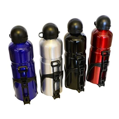 Afbeelding van Fietsbidon met bidonhouder, 750 ml BPA vrije aluminium bidon