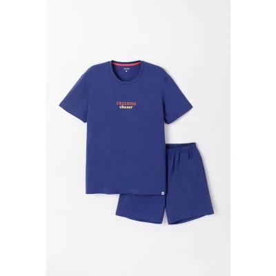 Afbeelding van Woody pyjama voor jongens marine maat 8j