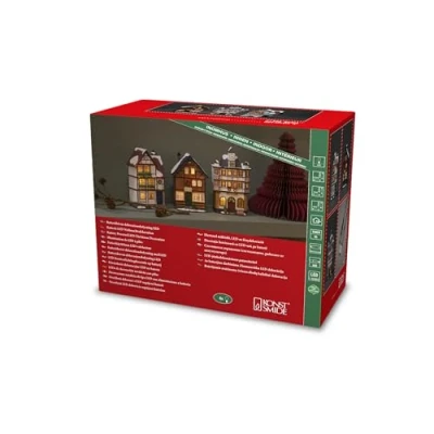 Afbeelding van Konstsmide 4309 000 LED decor Huis Set van 3 stuks Barnsteen Amber Timer, Schakelaar