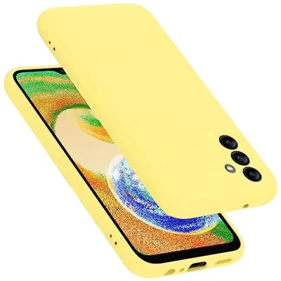 Afbeelding van Cadorabo Hoesje geschikt voor Samsung Galaxy A04s in LIQUID GEEL Beschermhoes gemaakt van flexibel TPU silicone Case Cover