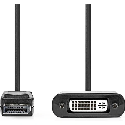 Afbeelding van DisplayPort naar DVI kabel Nedis 0.2 meter (DVI D, Full HD, 100% koper)
