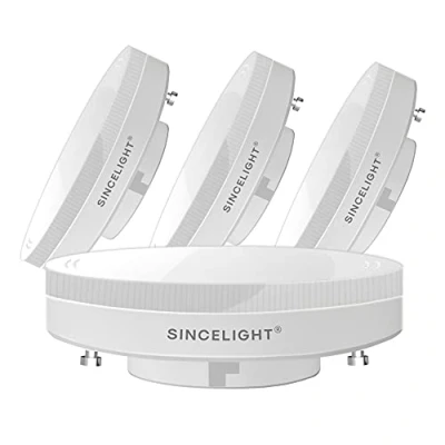 Afbeelding van SINCELIGHT GX53 led lamp, 7 W, 600 lm, koud wit (6000 K), komt overeen met 50 W halogeen, voor lampen, vitrines, onderbouwverlichting, keuken, set van 4