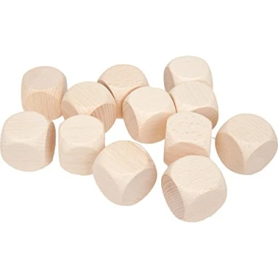 Afbeelding van GICO 5968 12 stuks blanco houten gebedskubussen om te knutselen (25 mm)