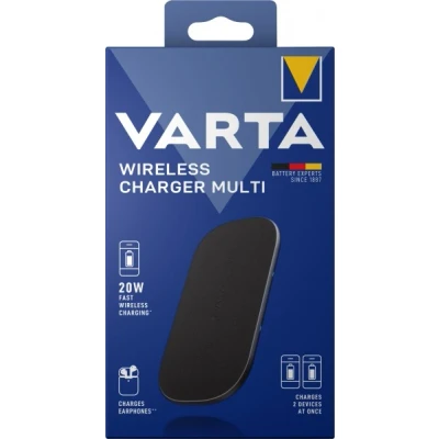 Afbeelding van Varta Fast Wireless Charger Multi, Qi, 9V, zwart USB Micro B, retailblister
