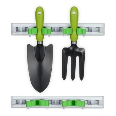 Afbeelding van Relaxdays bezemhouder set van 2 haken gereedschapshouder muur wand gereedschapsrek