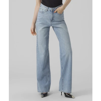 Afbeelding van Vero Moda Vmtessa Straight leg jeans, Dames, Maat: 25x32, Light blue denim