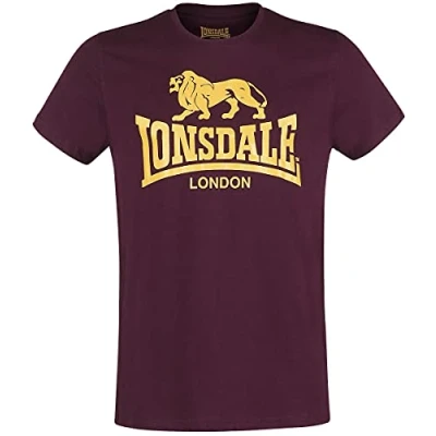 Afbeelding van Lonsdale Normale Passform LOGO Tshirt print, Heren, Maat: Medium, Vintage oxblood