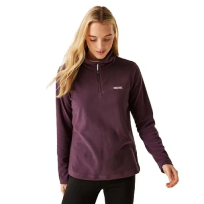 Afbeelding van Regatta Sweethart Lichte fleecetrui voor dames, halve ritssluiting, bordeauxrood, 40