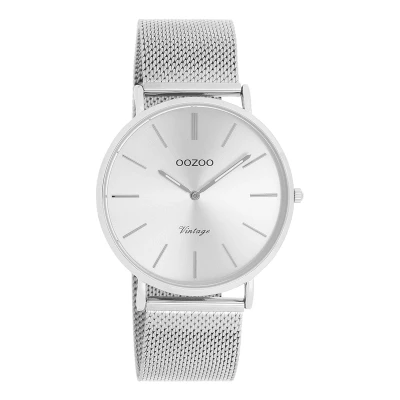 Afbeelding van OOZOO Vintage series zilverkleurige horloge met metalen mesh armband C9905 Ø40