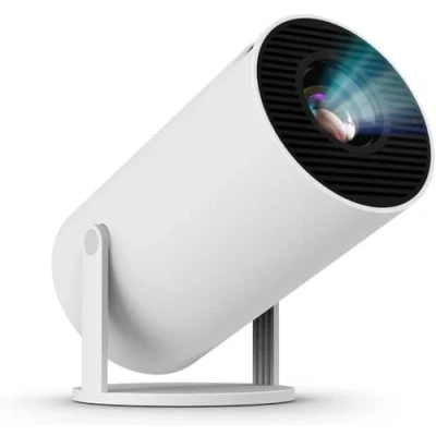 Afbeelding van Mini projector 4K, ondersteunt draagbare WiFi 6 BT 5.0, 180 draaibare projector, Full HD, trapeziumcorrectie, voor telefoon/pc/tv box (wit)