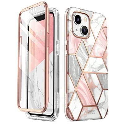Afbeelding van Supcase Cosmo Case Marble hoesje voor iPhone 14 Pro rose gold