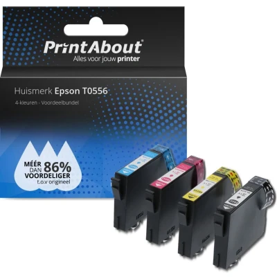 Afbeelding van Huismerk Epson T0556 Inktcartridge 4 kleuren Voordeelbundel