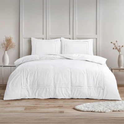 Afbeelding van Dekbedovertek Tailored Wit Effen 140x200 Cm Anti Allergie &amp; Huisstofmijt Sleeptime Fresh Dekbed Discounter.nl