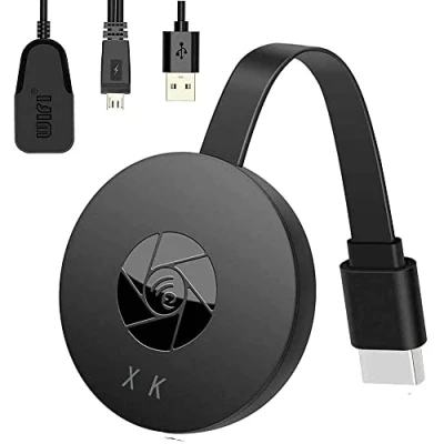 Afbeelding van XIEANDKONG Draadloze HDMI displayadapter, 2,4 GHz 1080p streaming stick TV ondersteunt Miracast/ DLNA/ Airplay voor telefoon/Window/Mac/Projector/Google Chromecast L zwart