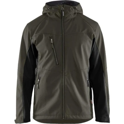 Afbeelding van Blåkläder 4753 Softshell Jack met capuchon Groen/Zwart 4XL