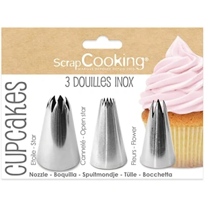 Image de Pack de 3 douilles cupcakes Scrapcooking Inox