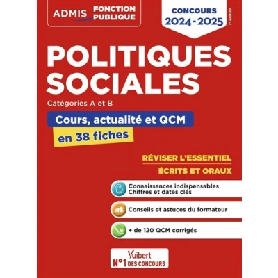 Image de Politiques sociales Cours, actualité et QCM Concours de catégories A B L&#039;essentiel en 38 fiches