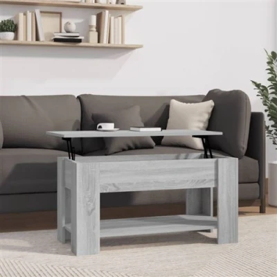 Afbeelding van Salontafel 101x49x52 cm bewerkt hout grijs sonoma eikenkleurig