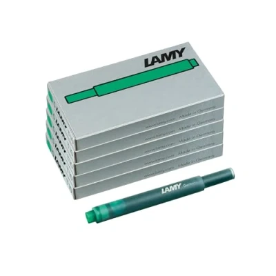 Afbeelding van Lamy T10 inktpatronen met grote inktvoorraad geschikt voor alle vulpenmodellen inhoud 1,25 ml per cartridge 5 stuks verpakking inktkleur: groen