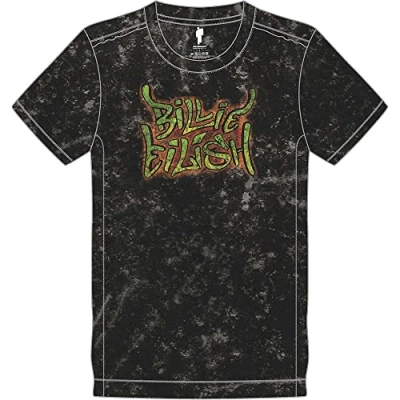 Afbeelding van Billie Eilish Graffiti Heren T shirt 2XL Zwart
