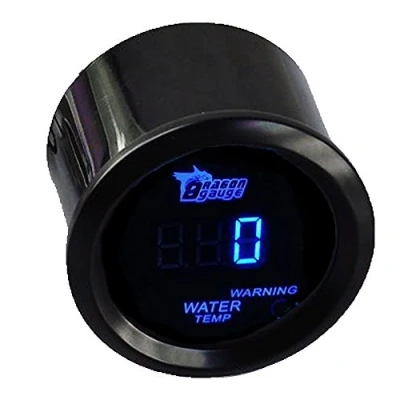 Afbeelding van Mintice Manometer, 2 inch, 52 mm, zwart, auto, digitaal, motor, blauw ledlicht, watertemperatuurmeter