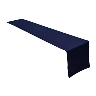 Afbeelding van Tafelloper van hoogwaardige kwaliteit 100% katoen, Conceptcollectie, kleur en maat naar keuze (tafelloper 40 x 200 cm, marineblauw)