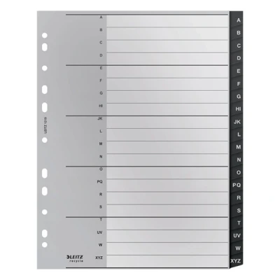 Image de Leitz Recycle intercalaires A4 en plastique avec 20 onglets A Z (I) (11 trous) noir