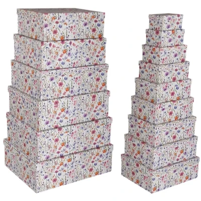 Afbeelding van Set decoratieve dozen Versa Karton Blommor (15 Onderdelen)