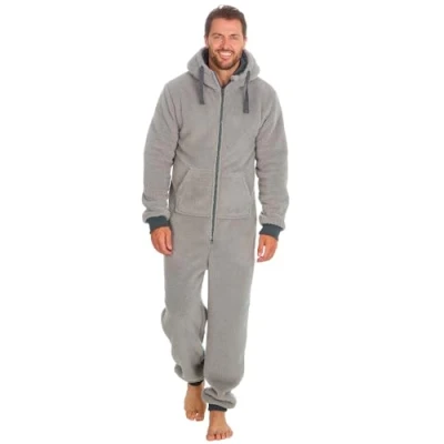 Afbeelding van Undercover Heren jumpsuit met capuchon van warm fleece ritssluiting