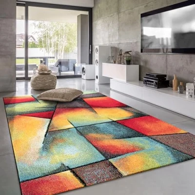 Afbeelding van Paco Home Modern laagpolig woonkamertapijt, geometrisch 3D motief, afmetingen: 160 x 230 cm, kleur: meerkleurig 6