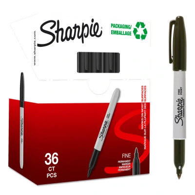 Afbeelding van Sharpie Permanent Marker Fine Zwart Valuepack 32+4pc