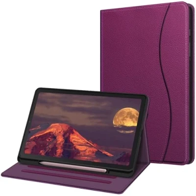 Afbeelding van Fintie Case voor Samsung Galaxy Tab S6 Lite 10.4 Inch Tablet 2020 Release Model SM P610 (Wi Fi) P615 (LTE) Multi Angle View Folio Stand Cover met Pocket, Paars