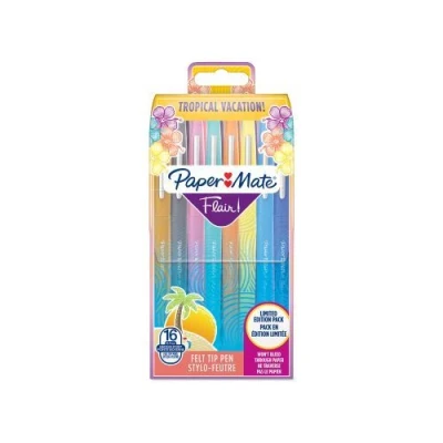 Image de Pochette de 16 stylos feutres Paper Mate Flair Tropical