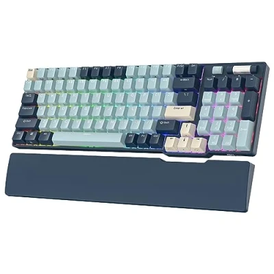 Afbeelding van RK ROYAL KLUDGE RK96 RGB Limited Ed, 90% 96 toetsen, draadloos, drievoudige modus, Bluetooth 5.0/2,4 G/USB C, hot swappable mechanisch toetsenbord met softwareondersteuning en enorme batterij,