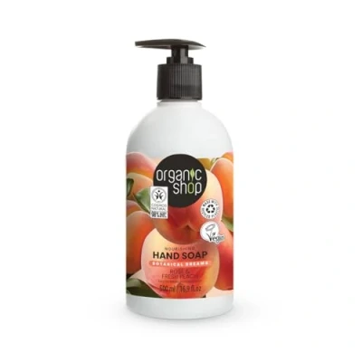 Afbeelding van 3x Organic Shop Handzeep Rose &amp; Peach 500 ml