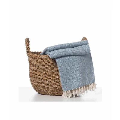 Afbeelding van XXL Hamamdoek Diamond Air Blue 220x170cm Strandlaken Saunadoek Saunalaken Omslagdoek Stranddoek Reishanddoek Plaid Zwem Handdoek Sneldrogende Handdoeken