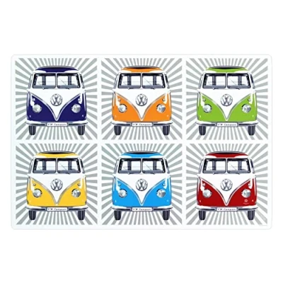 Afbeelding van BRISA VW Collection Volkswagen Combi Bus T1 Camper Van Wasbare Camping (4 stuks)
