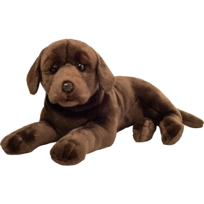 Afbeelding van Hermann Teddy Knuffeldier hond Labrador zachte pluche premium kwaliteit knuffels donkerbruin 50 cm