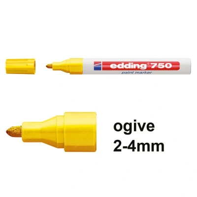 Image de edding marqueur peinture 750, pointe ogive, jaune