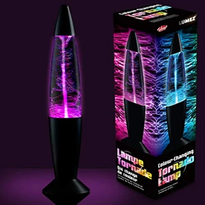 Afbeelding van Tobar Led tornadolamp, zwart, met kleurverandering, ca. 35 cm hoog, werkt op batterijen, een echte blikvanger voor je huis