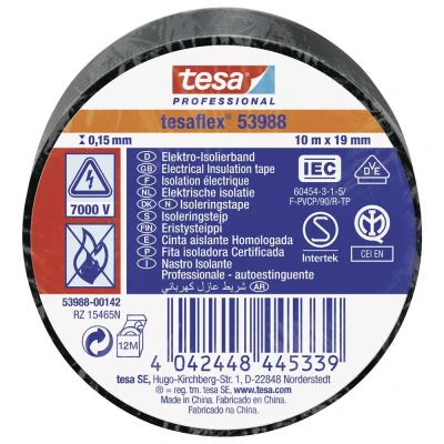Afbeelding van Tesa Isolatietape 19mm 10 meter Zwart